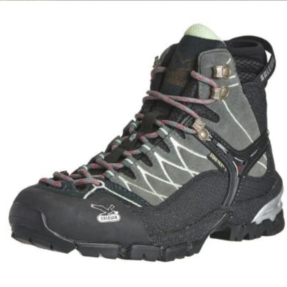 Salewa ALP TR MID GTX Mountain Trainer Hiking Boot Gortex Slate/Mint Size 6.5 - Picture 1 of 14